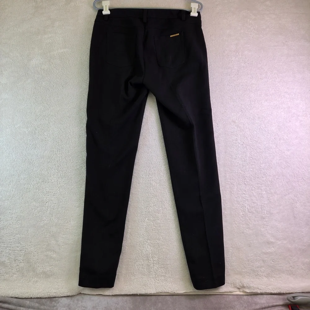 Michael Kors Womens Black Slim Leg Tailored Trousers Dress Pants Size 6 3060